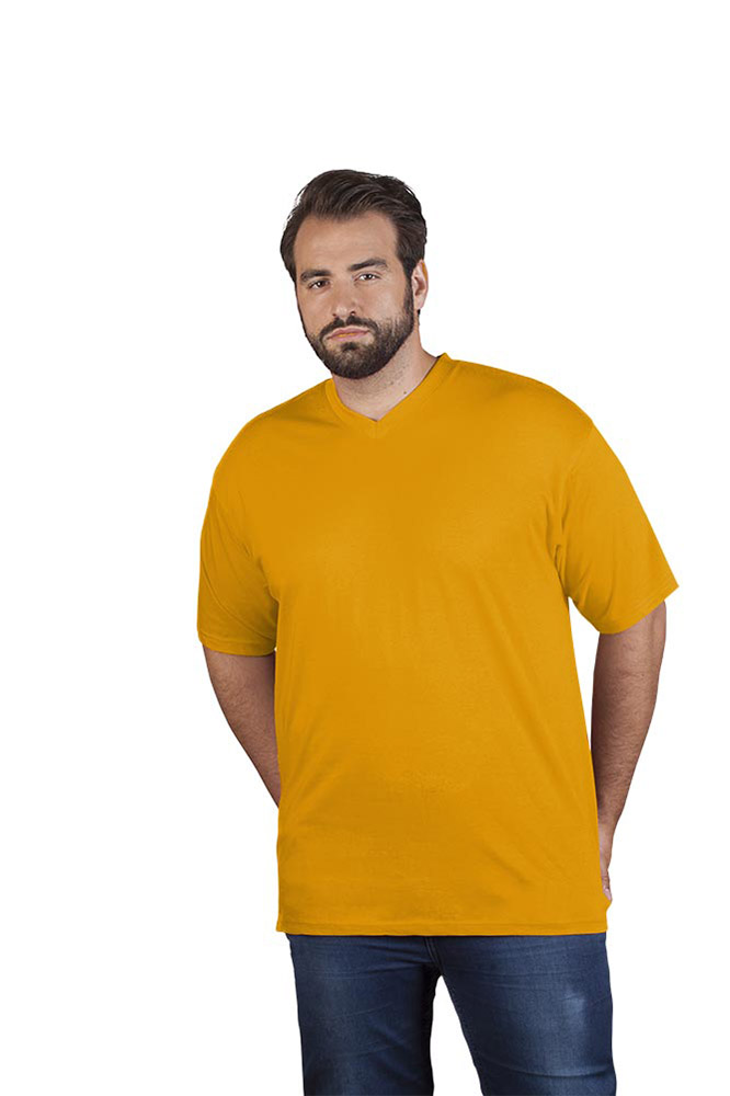 Premium V-Ausschnitt T-Shirt Plus Size Herren, Orange, XXXL