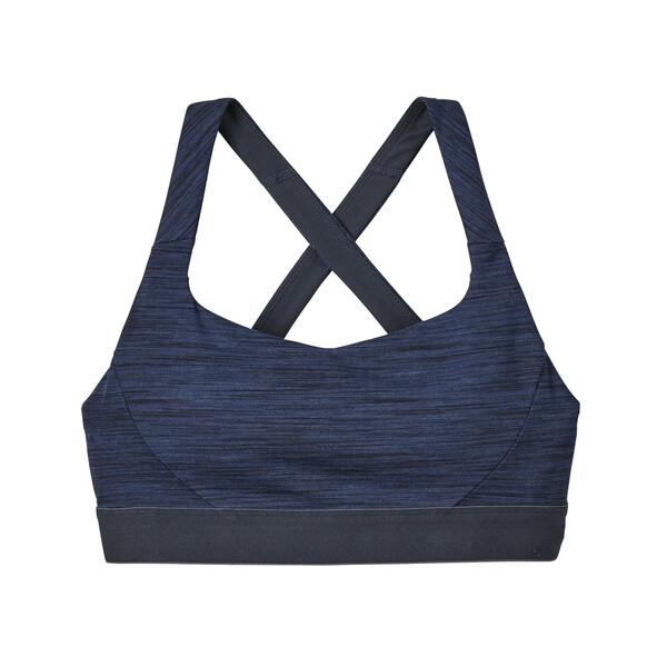Patagonia Women's Switchback Sports Bra - Recycled Polyester, Space Dye: Dolomite Blue w/Smolder Blue / M