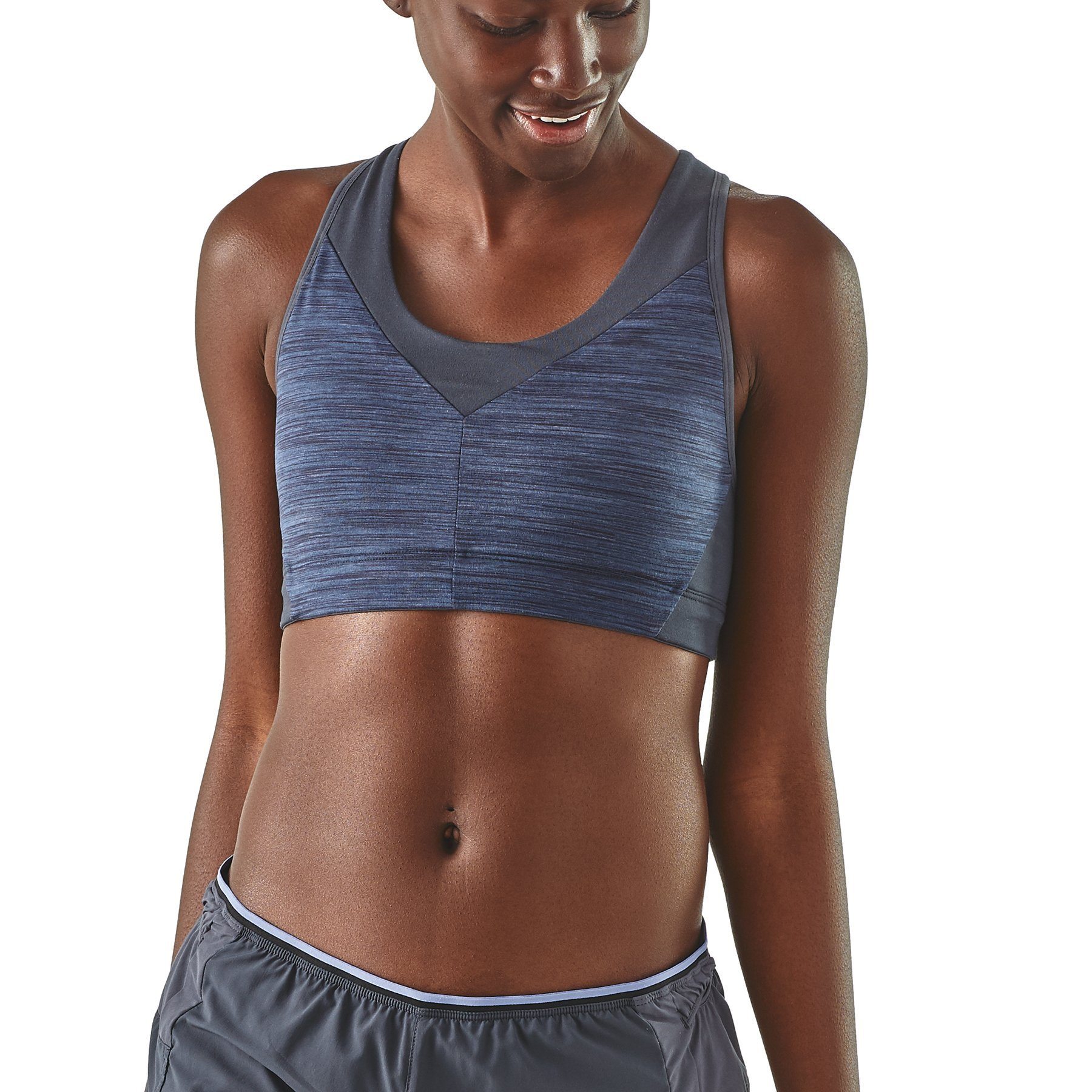 Patagonia Women's Wild Trails Sports Bra - Recycled Polyester, Space Dye: Dolomite Blue / S
