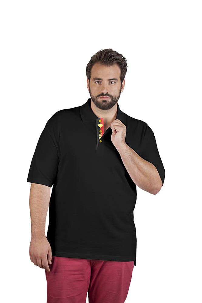 Fanshirt Belgien Superior Poloshirt Plus Size Herren, Schwarz, XXXL