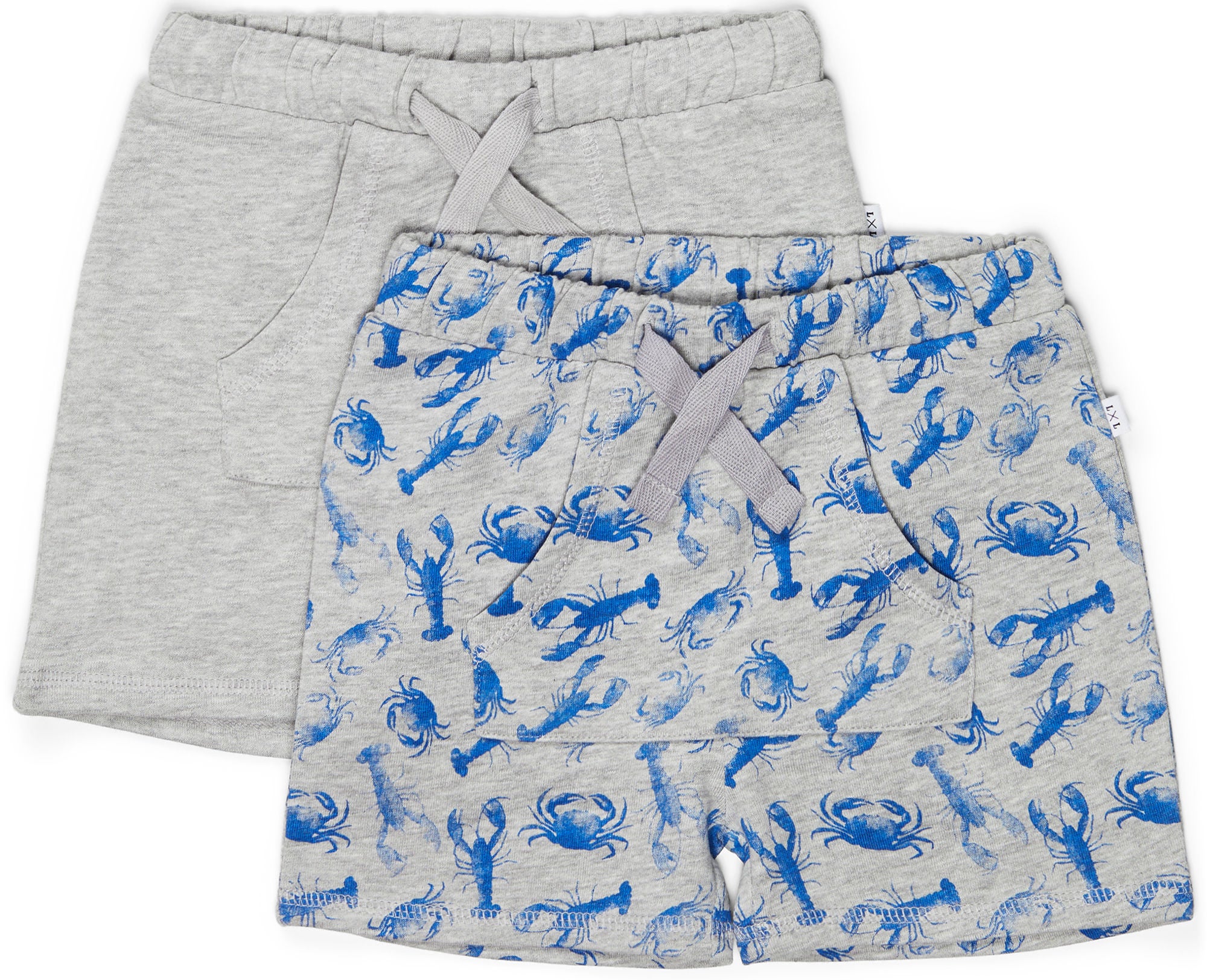 Luca & Lola Ricolo Shorts 2er Pack, Grey Melange 86-92