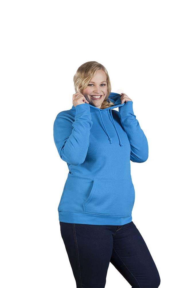 Basic Hoodie 80-20 Plus Size Damen, Türkis, XXXL