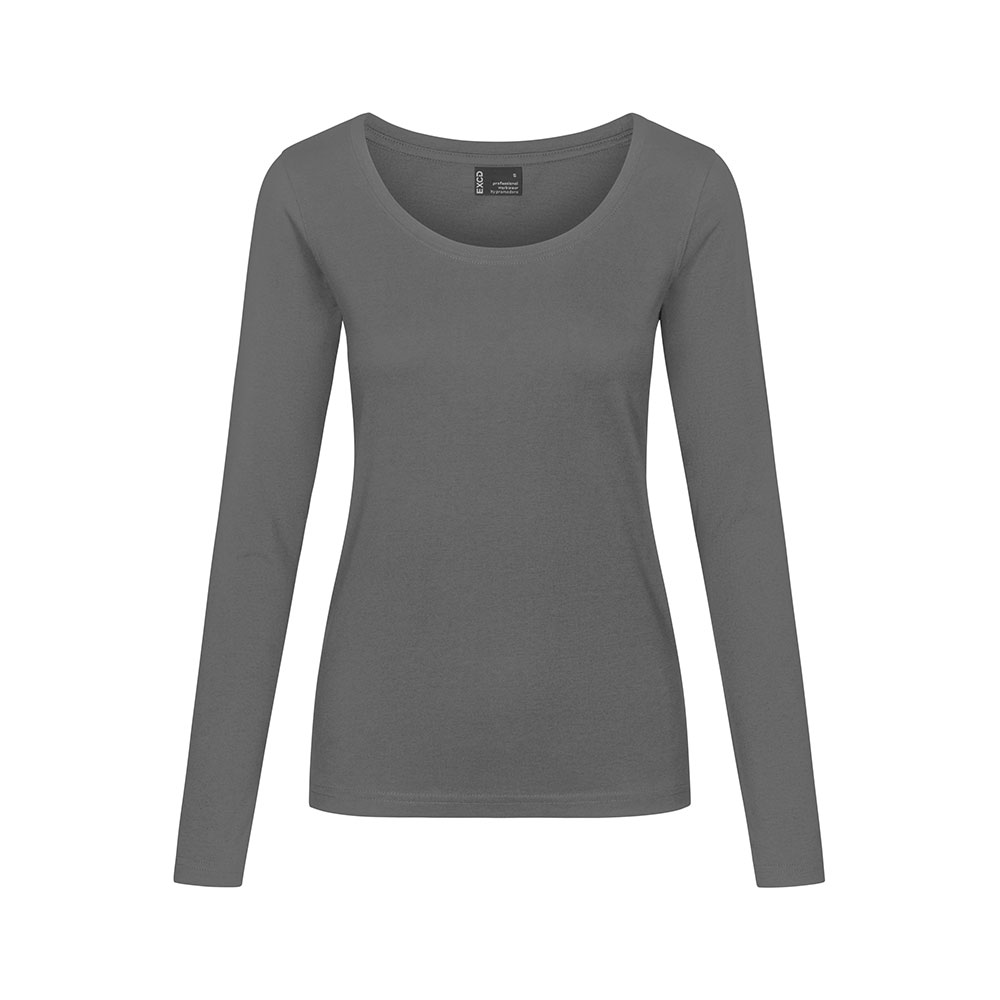 EXCD Langarmshirts Plus Size Damen, Stahlgrau, XXL