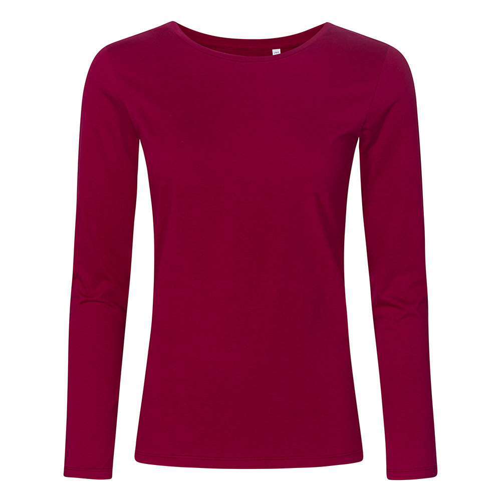 X.O Rundhals Langarmshirt Plus Size Damen, Himbeere, XXXL