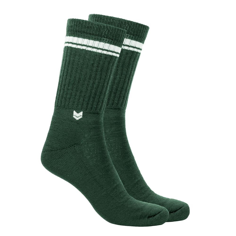 VAI-KØ Crew Sock - Organic Merino Wool, Moss Green / 39-42