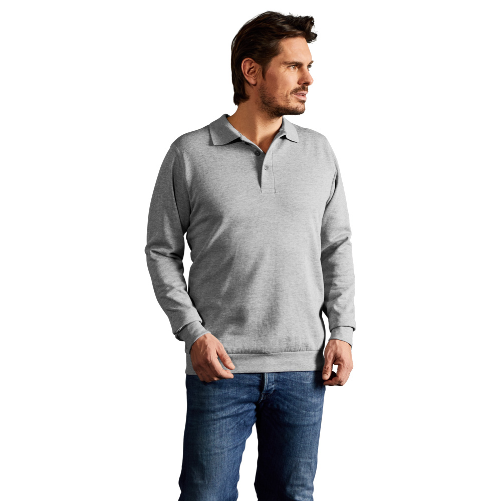 Polo-Sweatshirt Herren, Sportgrau, L