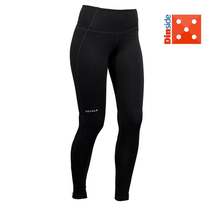 Devold Women's Running Tights- Merino Wool, Caviar / L