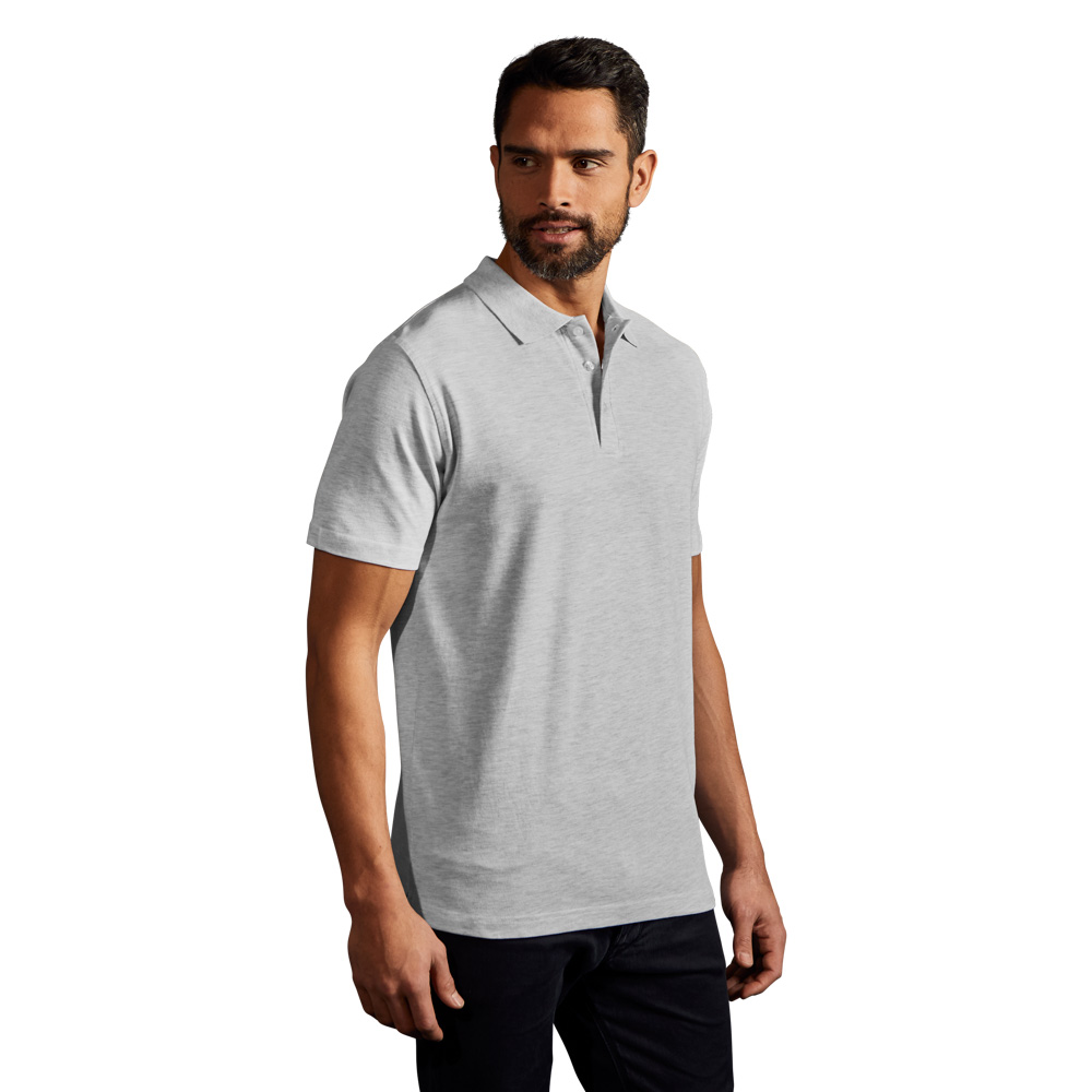 Superior Poloshirt Herren, Hellgrau-Melange, XXL