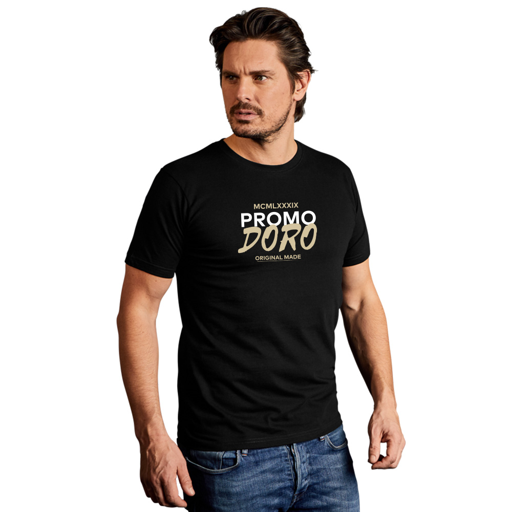 Print "promodoro original made" Bio T-Shirt Herren, Schwarz, XL