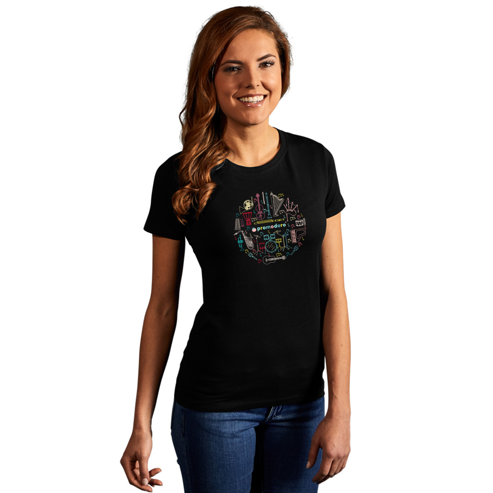 Print "promodoro orchestra" Premium T-Shirt Damen, Schwarz, XL