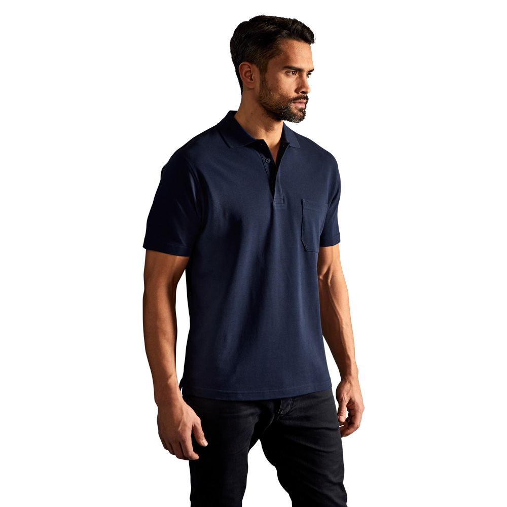 Heavy Poloshirt mit Brusttasche Herren, Marineblau, L