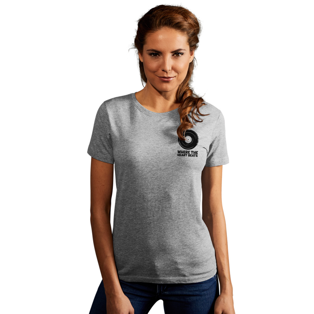 Print "promodoro heart beats" Premium T-Shirt Damen, Sportgrau, L