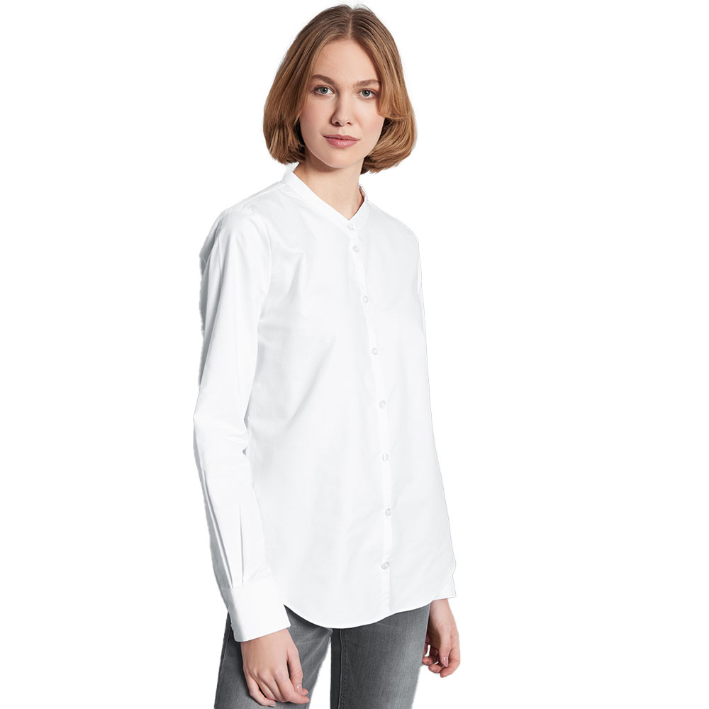 Long-Bluse Damen, Weiß, L