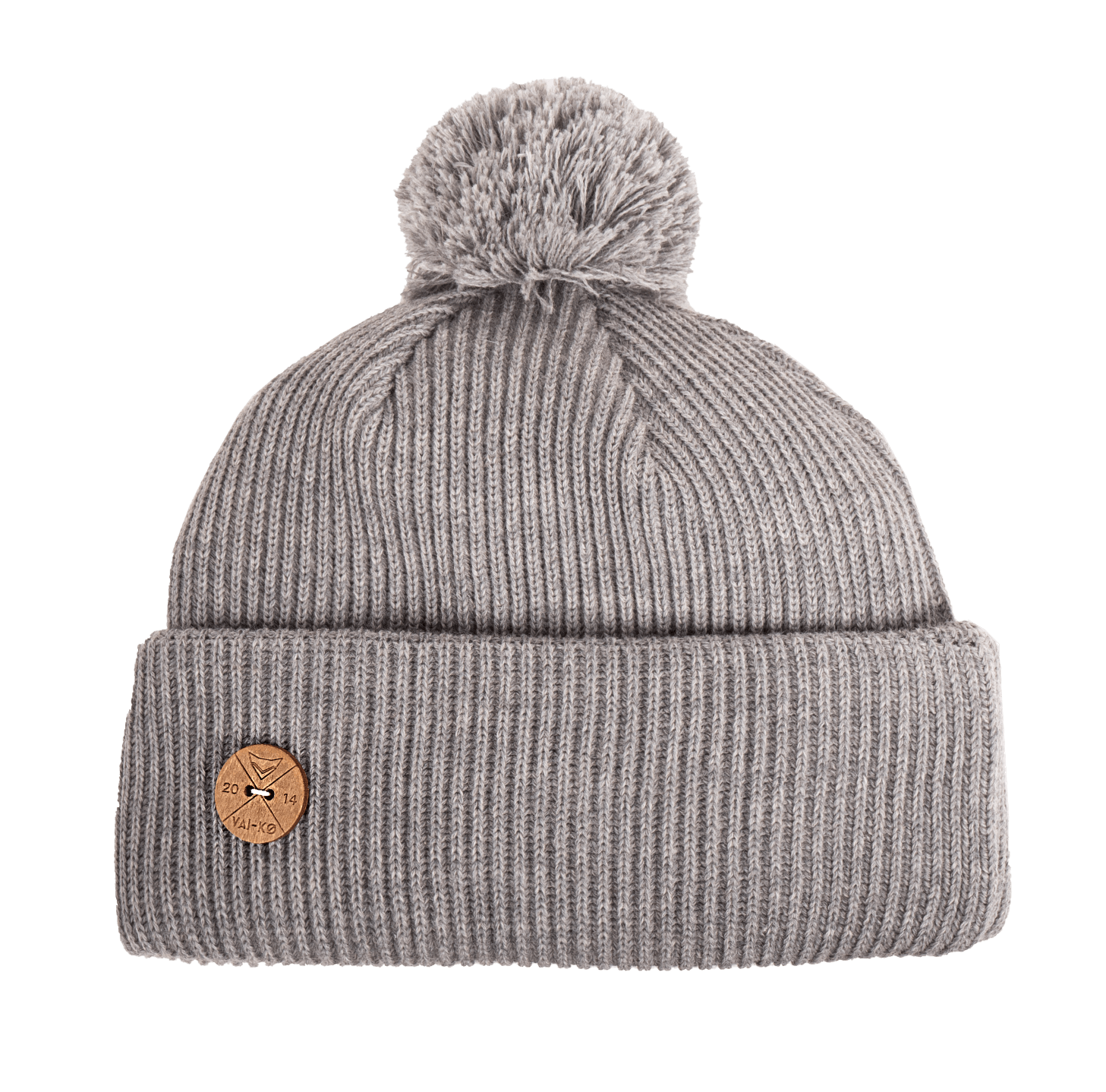 VAI-KØ Timberjack Pom Beanie - Merino Wool, Greymele