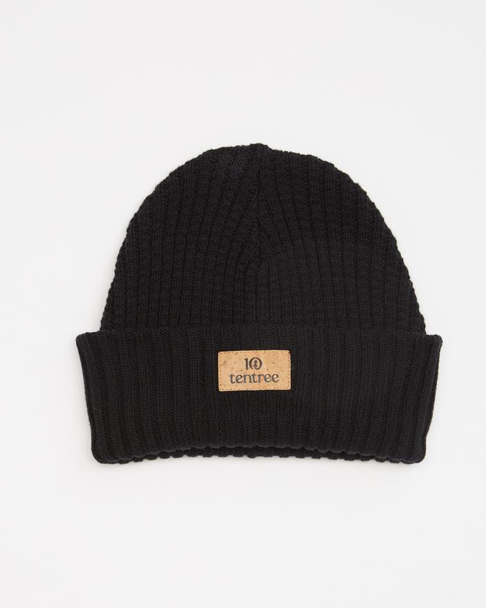 Tentree Unisex Patch Beanie - 100% Organic Cotton, Meteorite Black