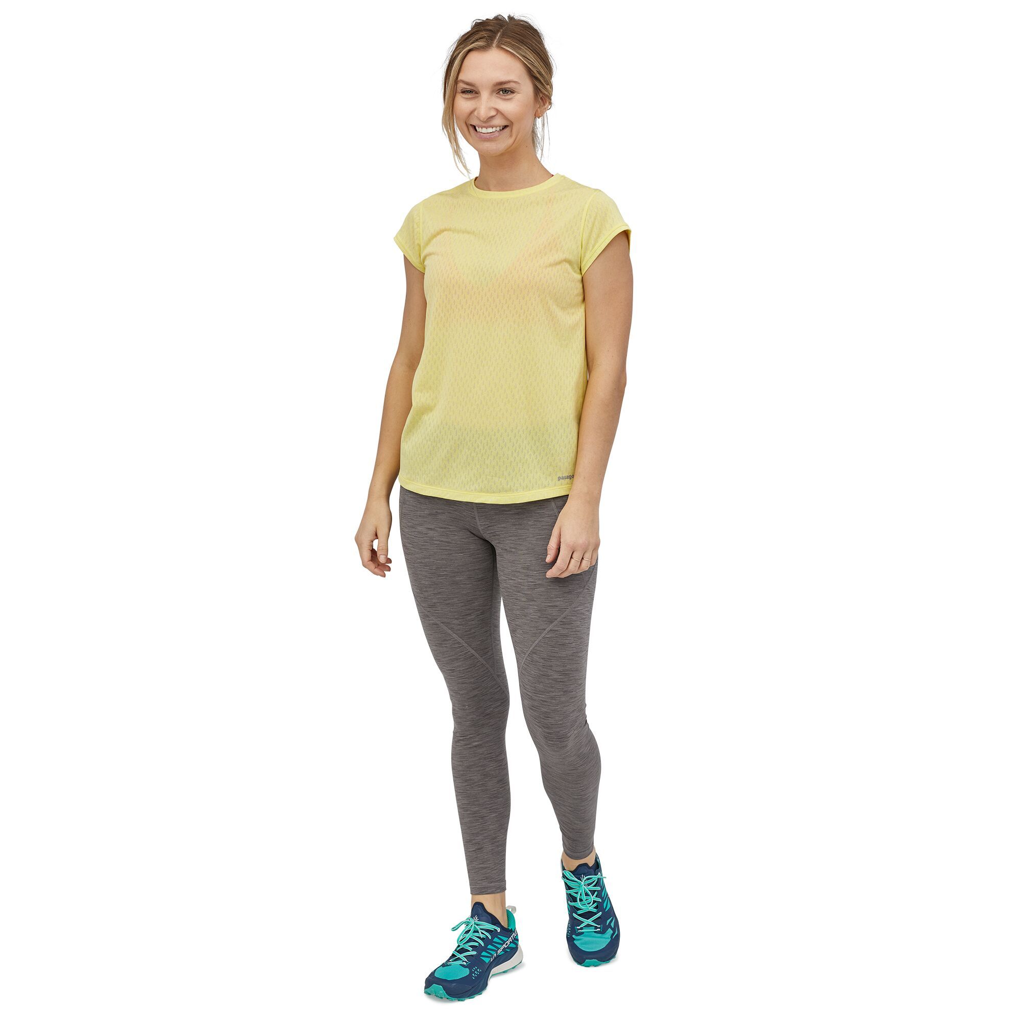 Patagonia Women's Centered Tights - Recycled Polyester, Space Dye: Narwhal Grey / XS