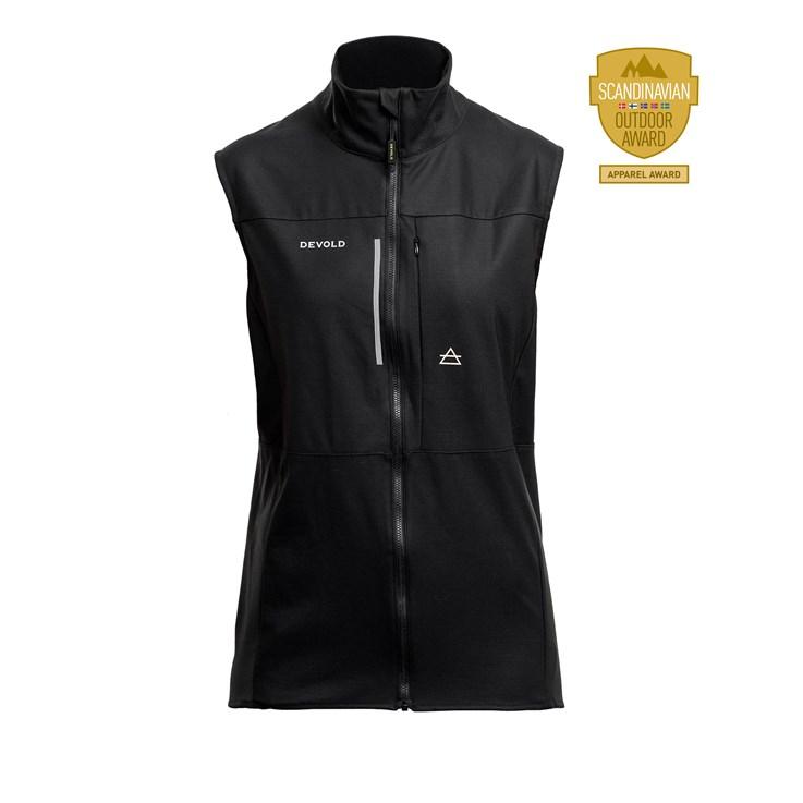 Devold Women's Running Vest - Merino Wool, Caviar / L