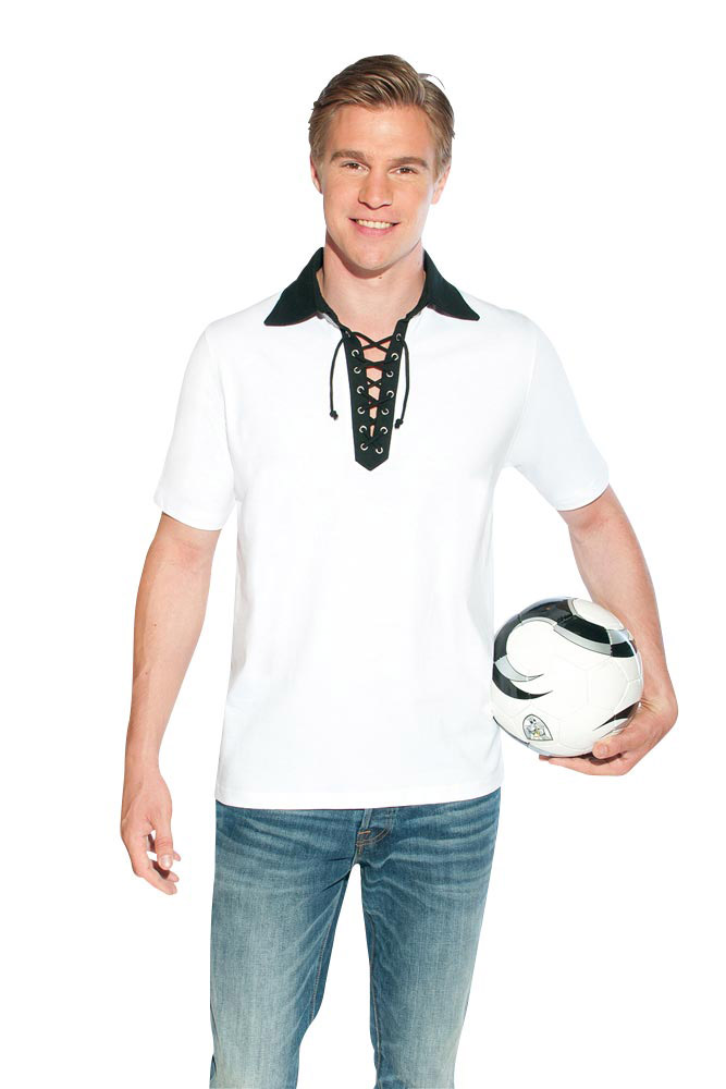 Retro Poloshirt Herren Sale, Weiß-Schwarz, XXL