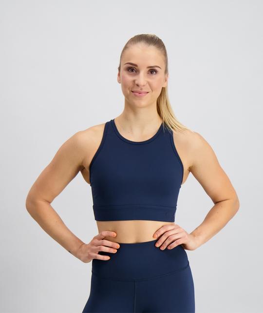 GYMNATION Women's Power Boost Sports Bra, Dark Navy / S