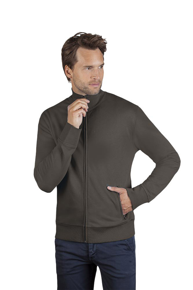 Stehkragen Zip Jacke Herren Sale, Khaki, XXL
