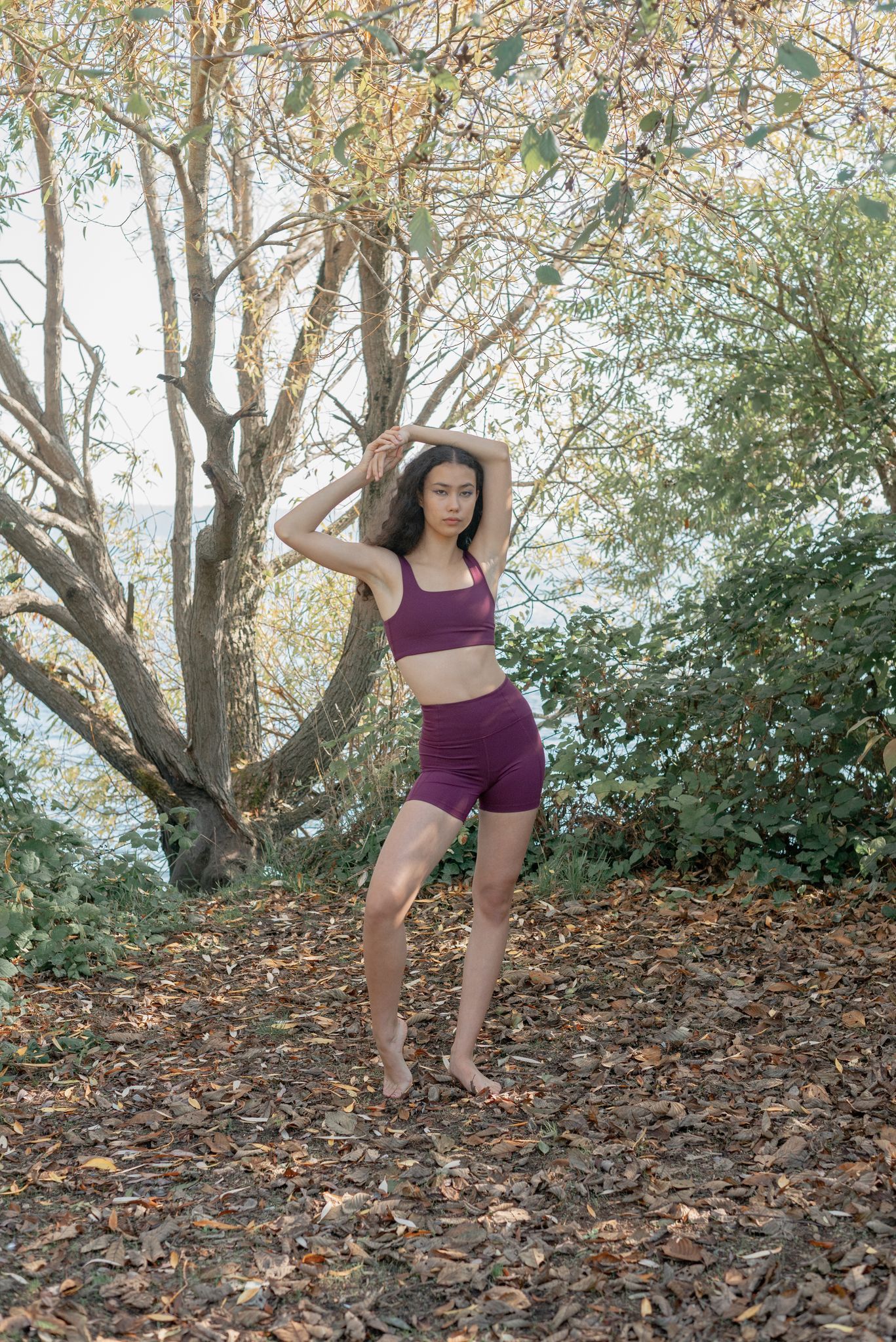 Girlfriend Collective Run Shorts High-Rise - Made from Recycled Plastic Bottles, Plum / XS