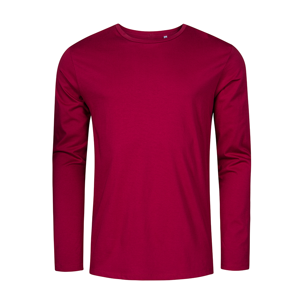X.O Rundhals Langarmshirt Plus Size Herren, Himbeere, XXXL