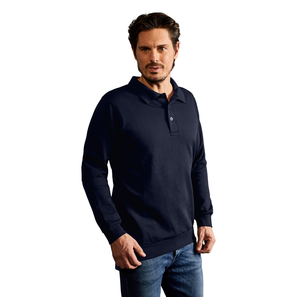 Polo-Sweatshirt Herren, Marineblau, M