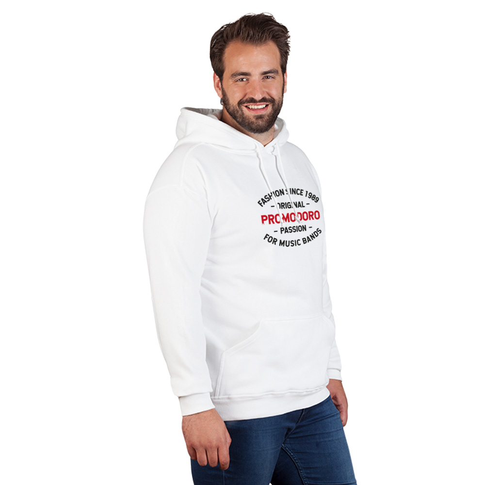Print "promodoro passion" Basic Hoodie Herren, Weiß, XXXL