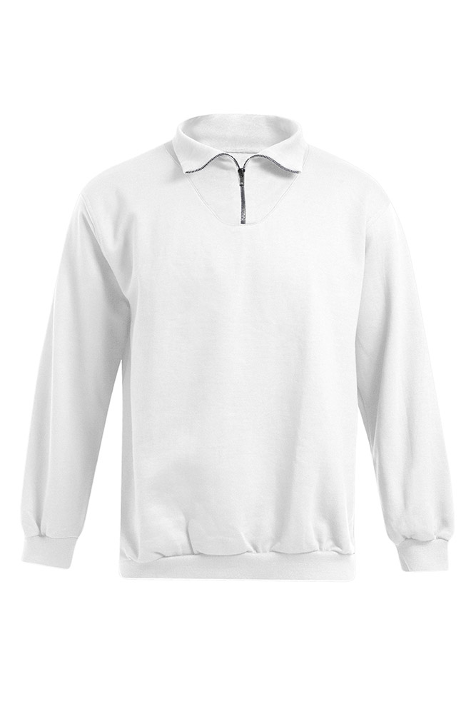 Troyer Sweatshirt Plus Size Herren, Weiß, XXXL