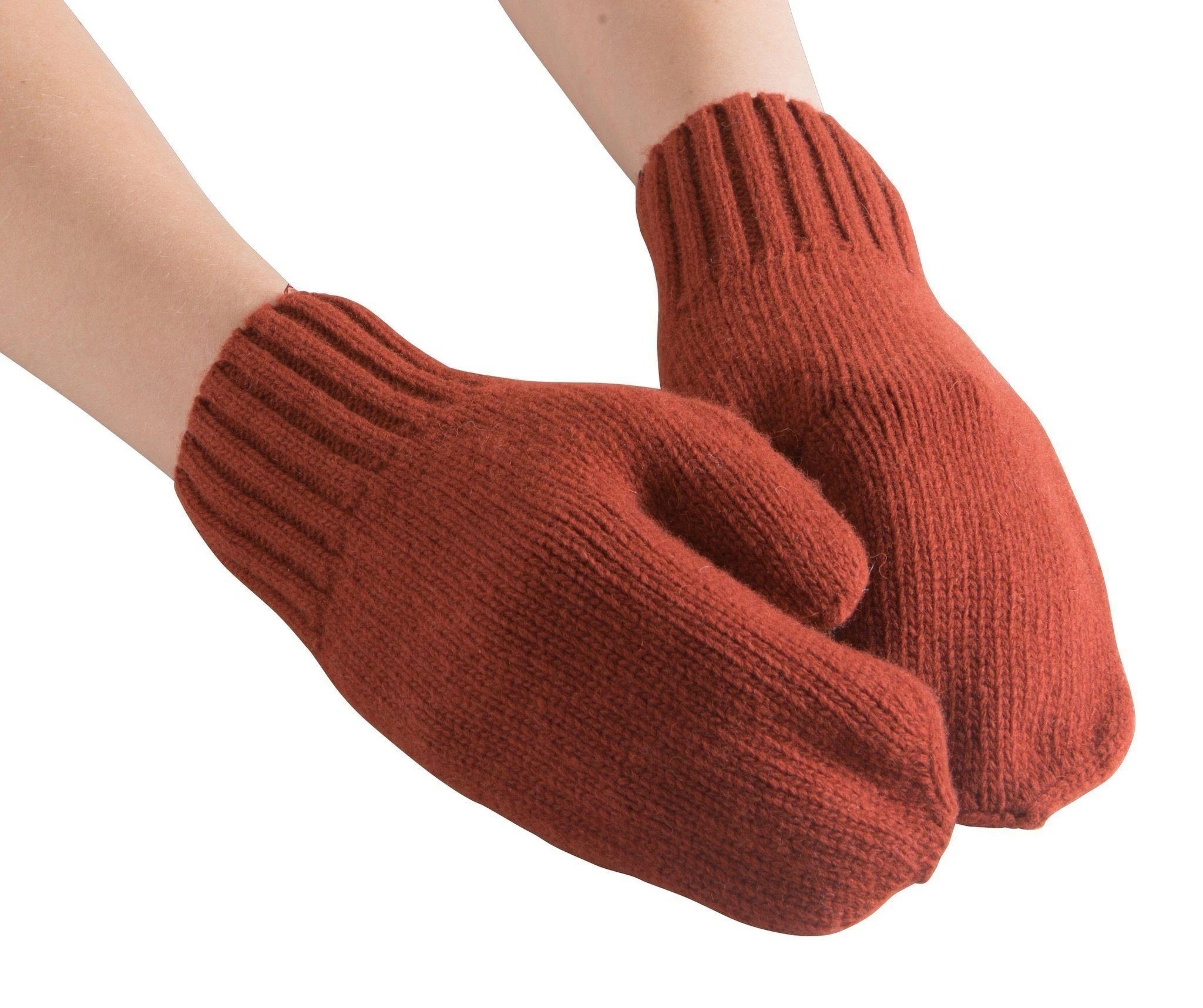 North Outdoor Kivi Mittens - 100% Merino Wool - Made in Finland, Rust / S