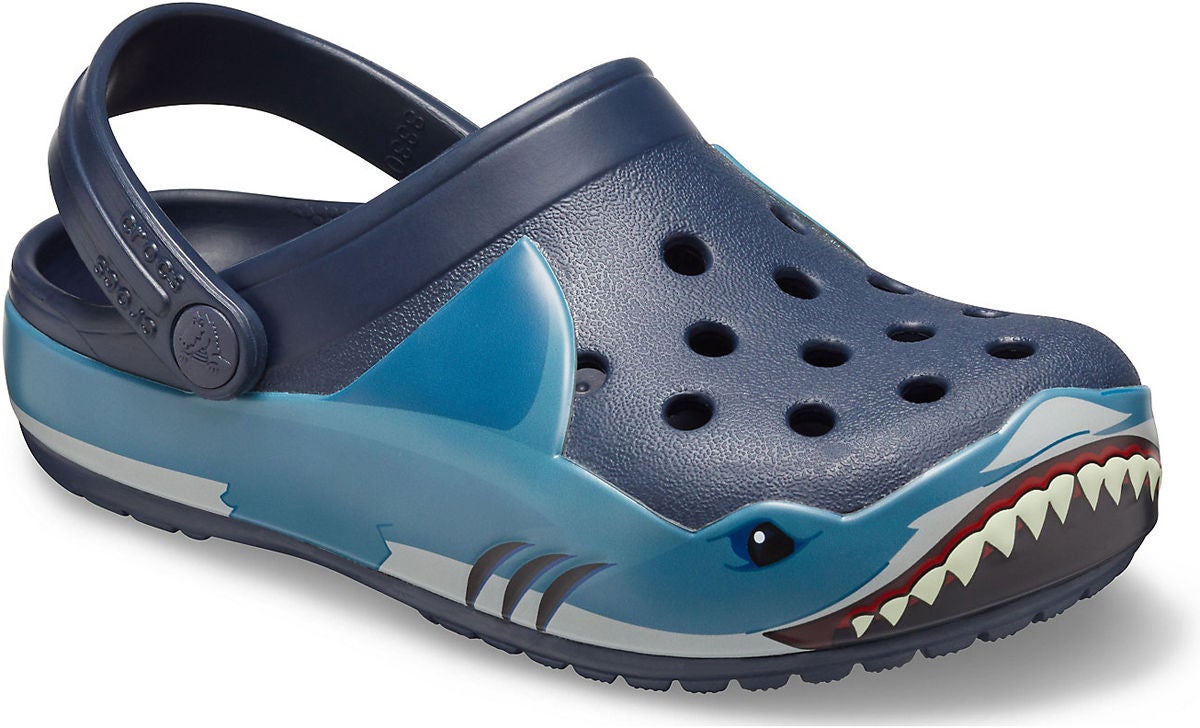 Crocs Shark Fun Lab Lights Clog, Navy, 23–24