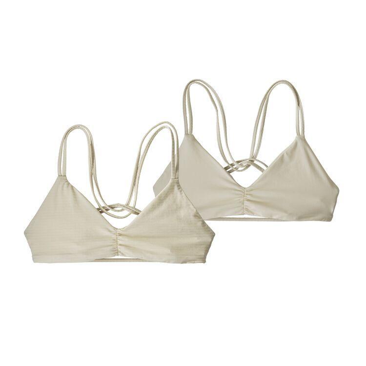 Patagonia Women's Reversible Seaglass Bay Bikini Top, Ripple: White Wash / S