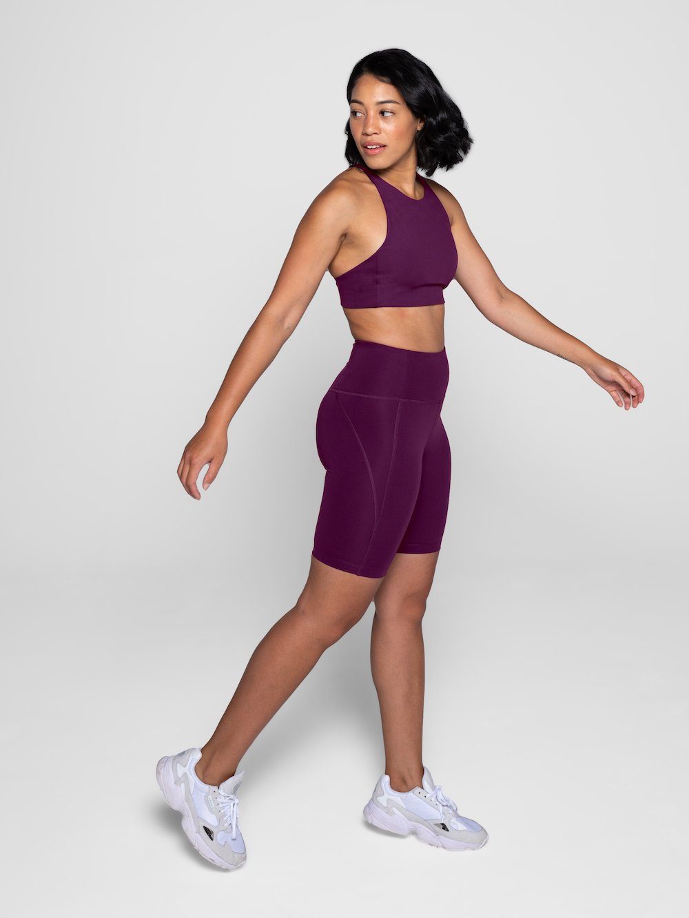 Bike Shorts - Made from recycled plastic bottles, Plum / XS