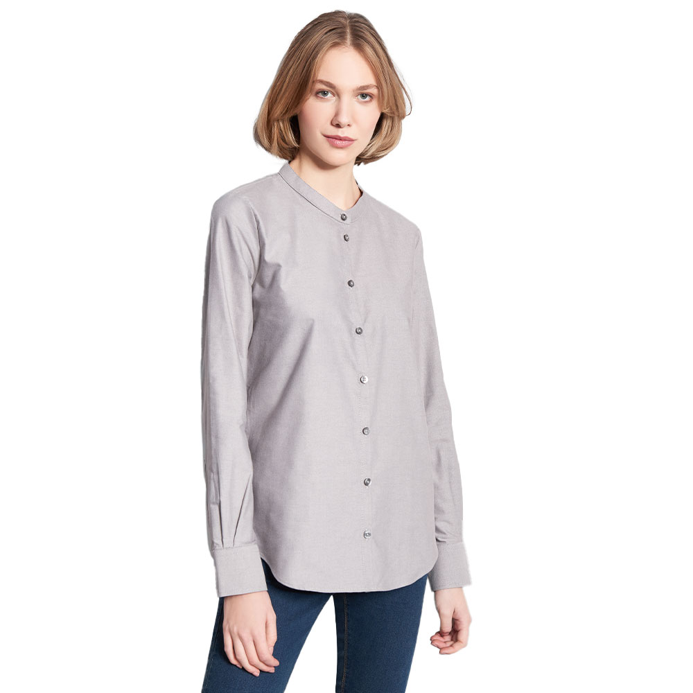 Long-Bluse Damen, Charcoal, L