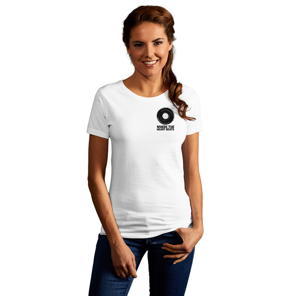Print "promodoro heart beats" Premium T-Shirt Damen, Weiß, L