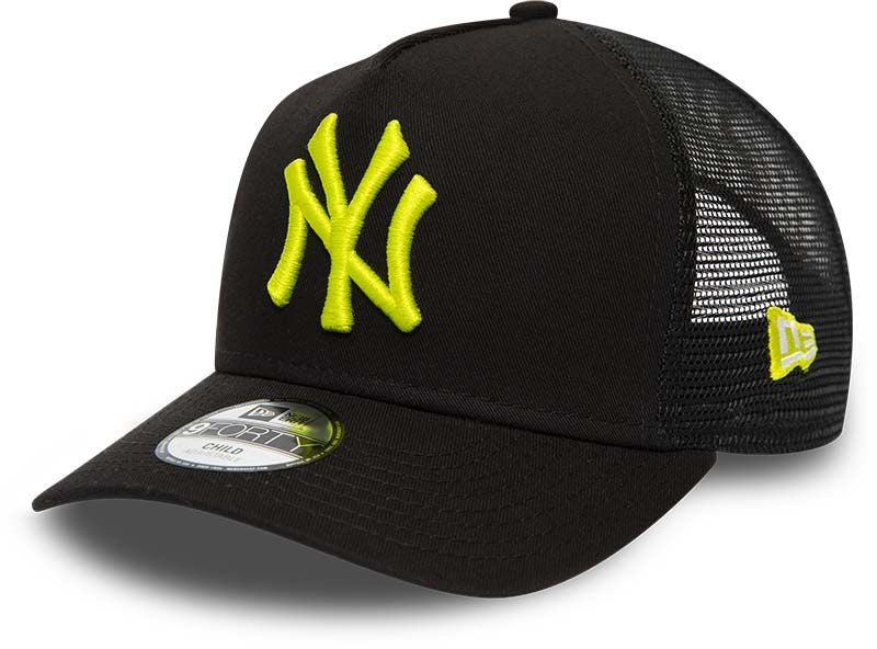 New Era Chyt League Ess Trucker Neyy, Black Neon, Youth