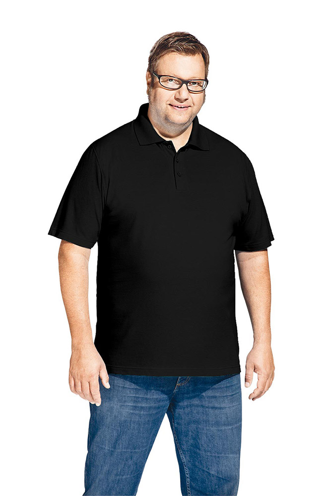 Superior Poloshirt Plus Size Herren, Schwarz, XXXL