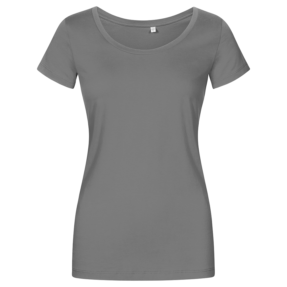 X.O Deep Scoop T-Shirt Plus Size Damen, Stahlgrau, XXL