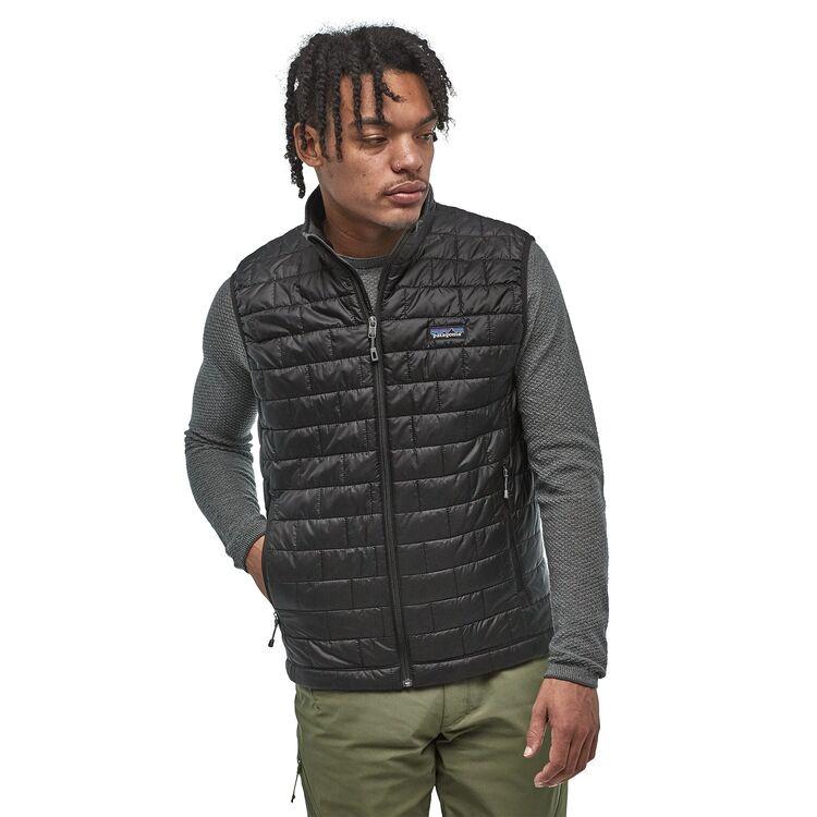 Men's Nano Puff Vest - Recycled polyester, Black / XL