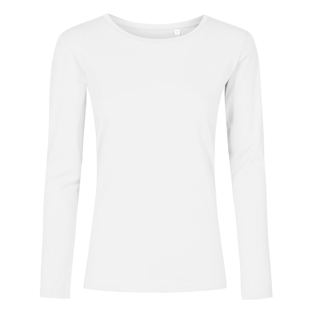 X.O Rundhals Langarmshirt Plus Size Damen, Weiß, XXXL