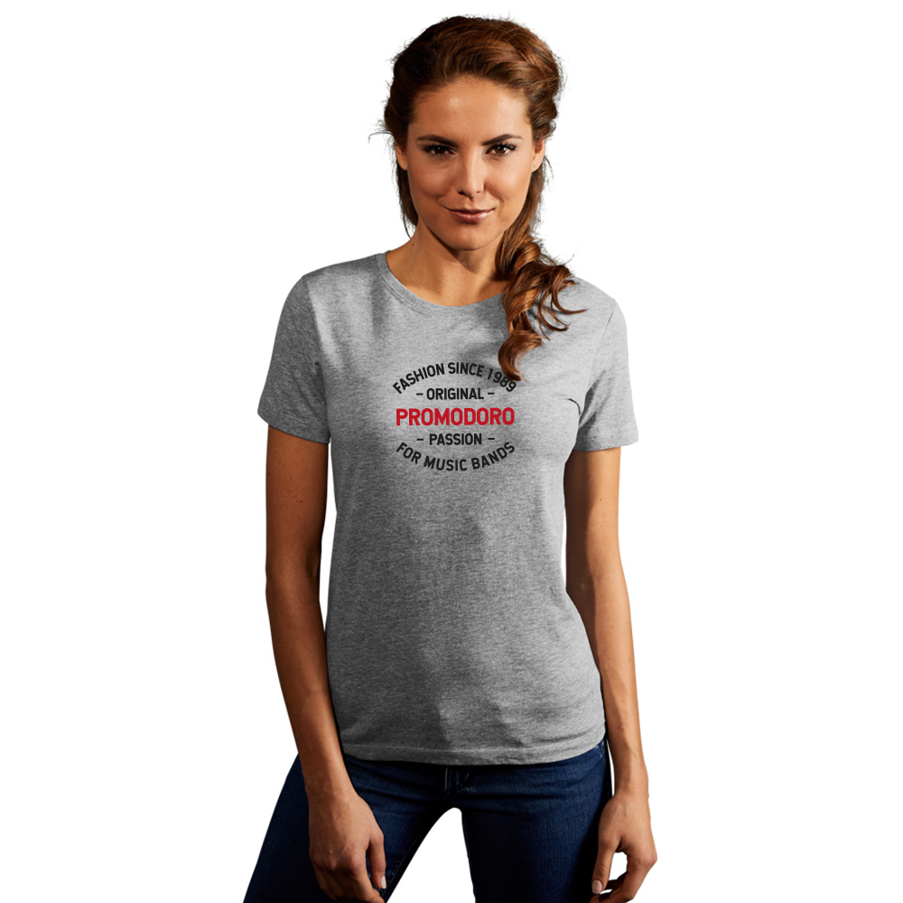 Print "promodoro passion" Premium T-Shirt Damen, Sportgrau, L