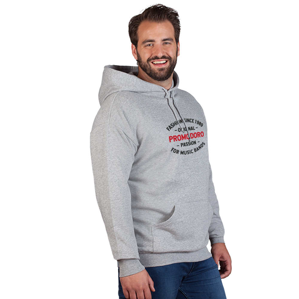 Print "promodoro passion" Basic Hoodie Herren, Sportgrau, XXXL