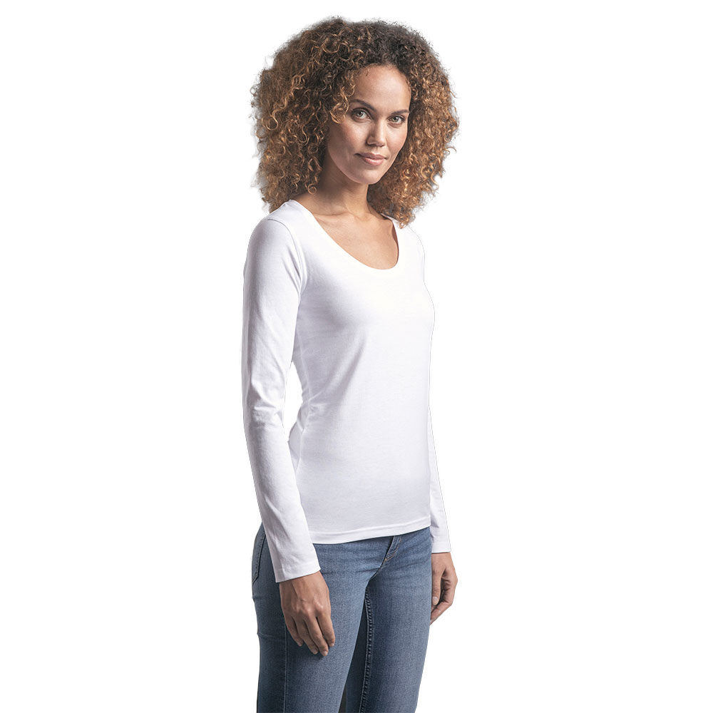 EXCD Langarmshirt Damen, Weiß, L