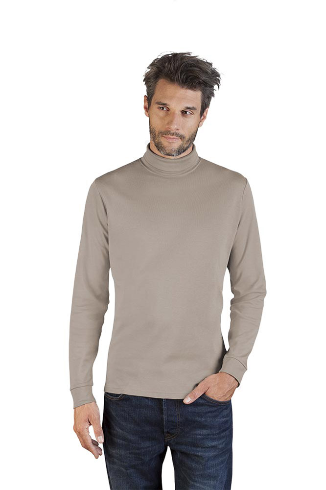 Rollkragen Langarmshirt Herren Sale, Hellbraun, L