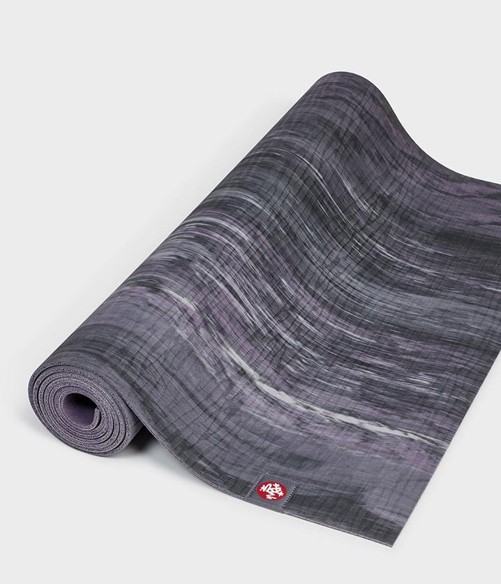 Manduka Ekolite Yoga Mat 4mm - 180cm - Sustainable Yoga Mat, Black Amethyst Marbled