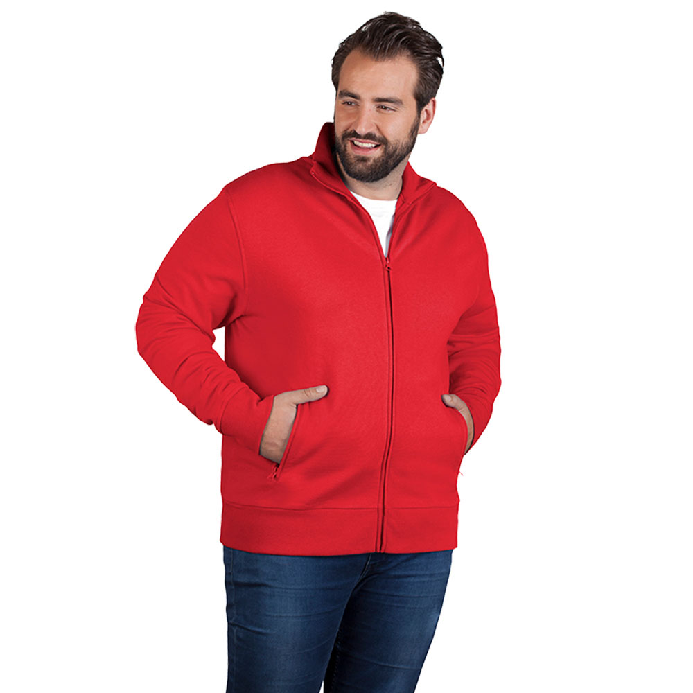 Stehkragen Zip Jacke Plus Size Herren, Rot, 4XL