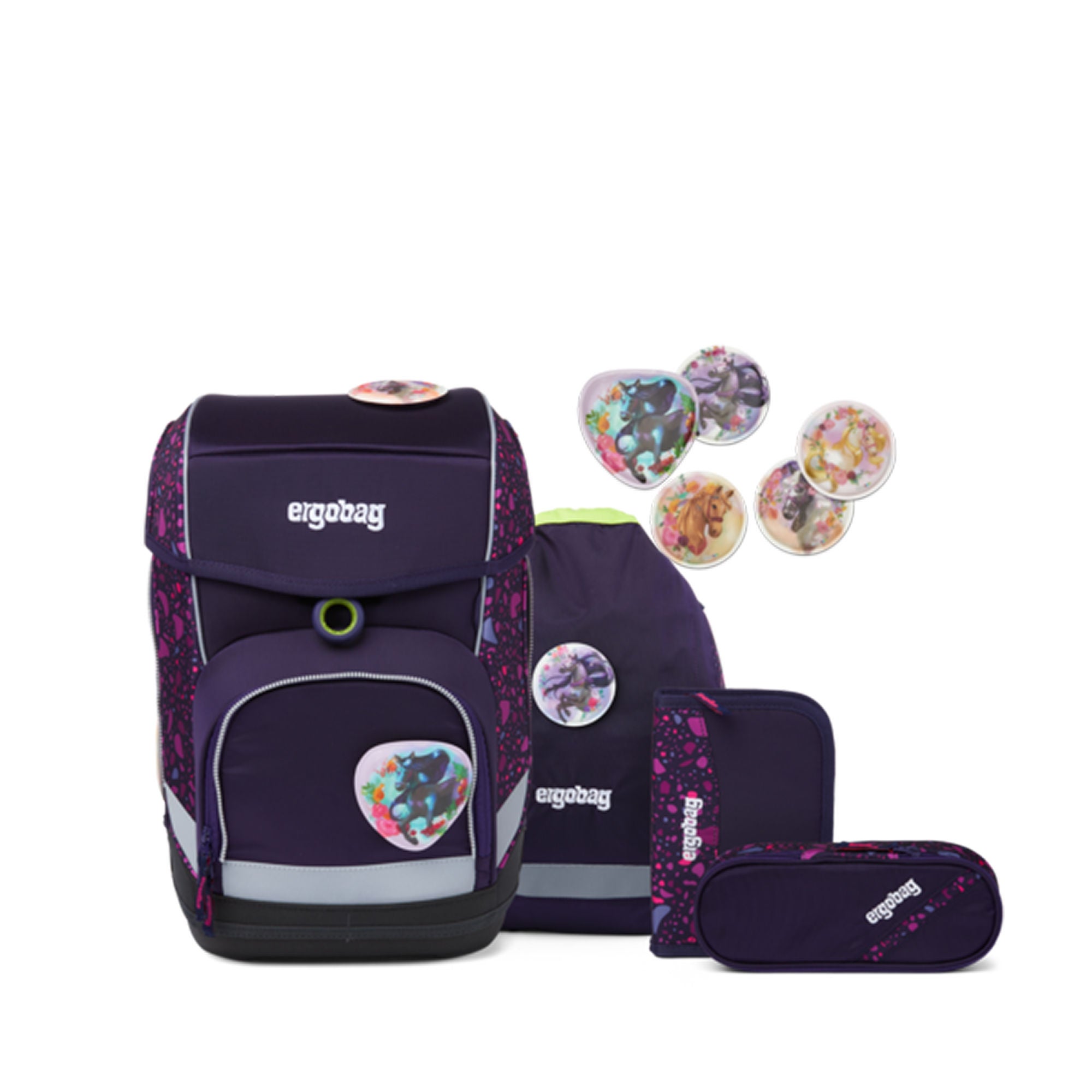 Ergobag Pack Horse WhisBearer Schulpaket 20L, Dark Blue Terrazzo