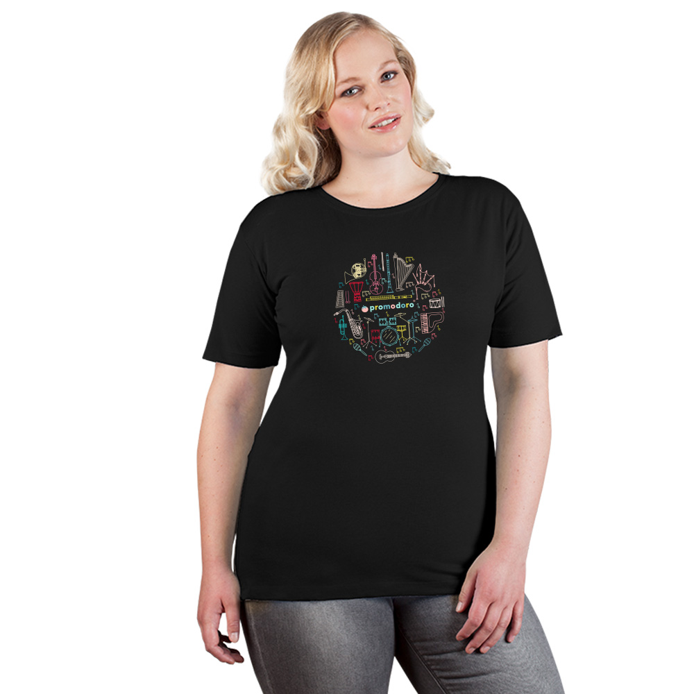 Print "promodoro orchestra" Premium T-Shirt Plus Size Damen, Schwarz, XXXL