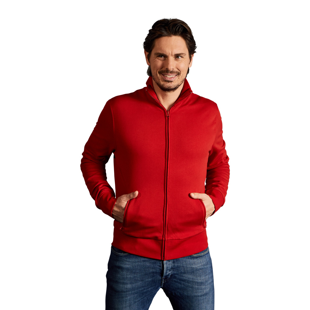 Stehkragen Zip Jacke Herren, Rot, XXL