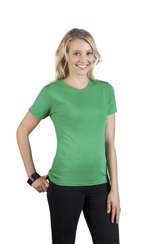 Interlock T-Shirt Damen, Dunkelgrün, L